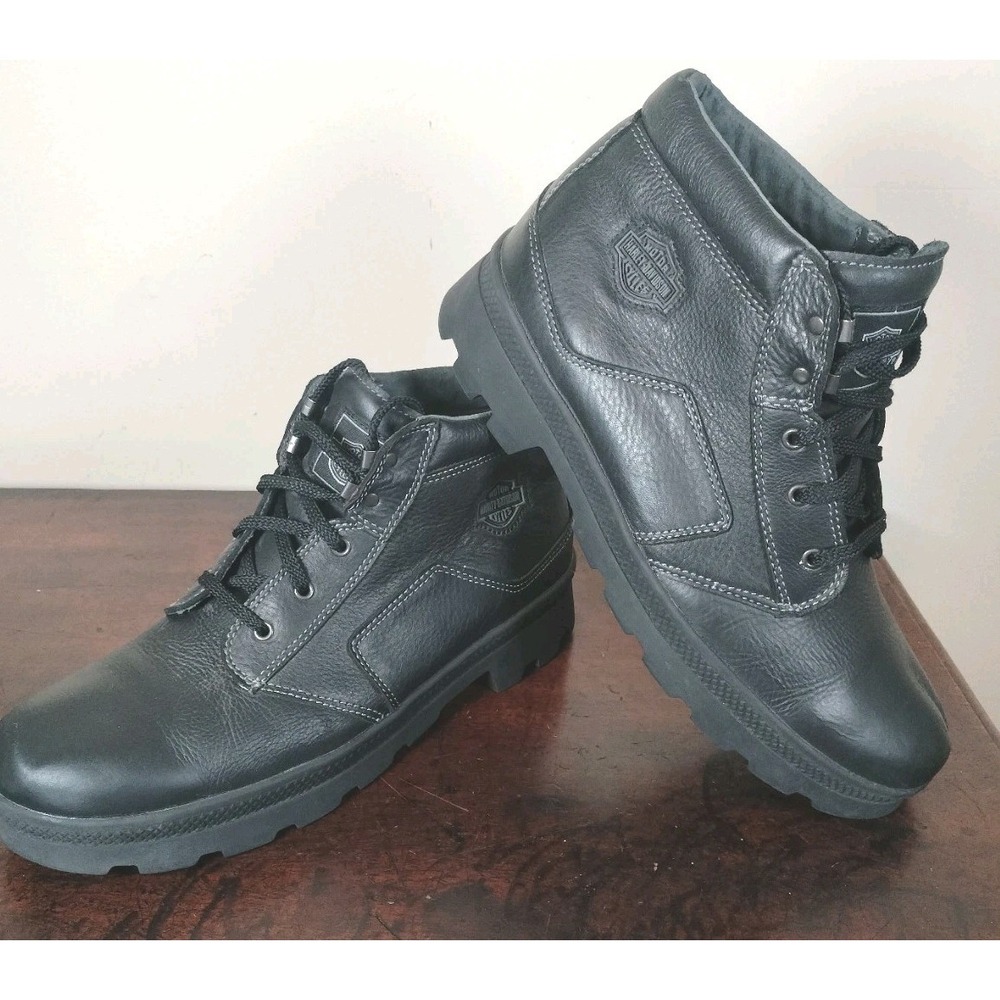 Harley-Davidson Men's Black Leather Lace-Up Ankle Riding Boots Size 13 US 46 EUR